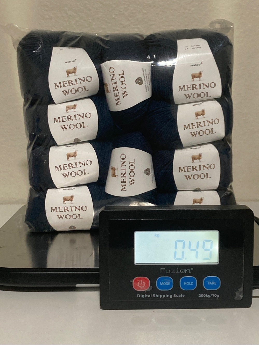 10 NWT (480g+ total) 100% Merino Wool Yarn by Mengchu in Midnight Blue